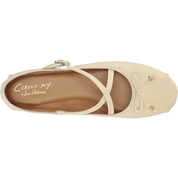 Circus NY by Sam Edelman Women's Vanilla Bean Leather Cross Strap Ballet Flat - Picture 5 of 7